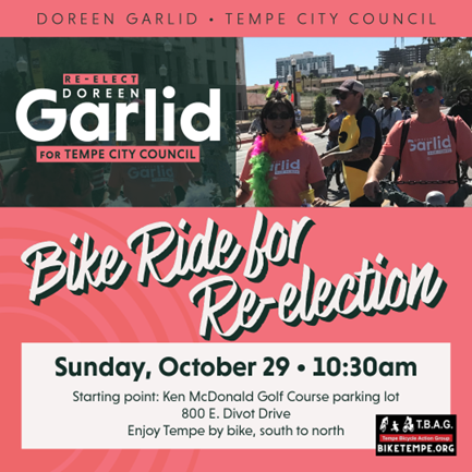 Join the Bike Ride for Re-election – Oct. 29th